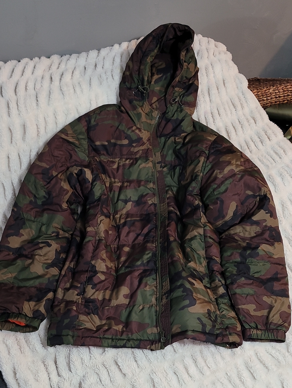 Adult Vans Packable Jacket System Camo Hooded Puffer Jacket - Green/Brown/Black